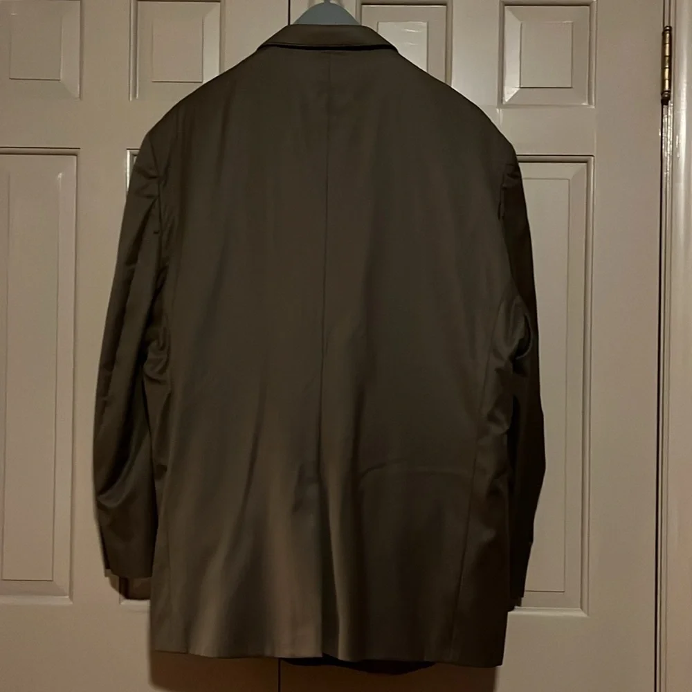 Joseph & Feiss Gold Label Olive Pinstripe 2 piece suit. 60L - Picture 8 of 14